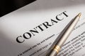 Pen on the contract papers document Royalty Free Stock Photo