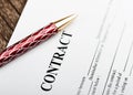 Pen and contract papers Royalty Free Stock Photo