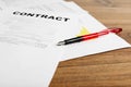 Pen and contract papers Royalty Free Stock Photo