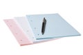 Pen on copybook sheet paper Royalty Free Stock Photo