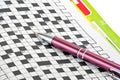 Pen and crossword Royalty Free Stock Photo