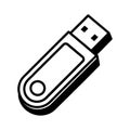 A pen drive icon is a simplified graphic representation of a USB flash drive, Royalty Free Stock Photo