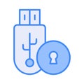 Pen Drive security icon, data protection, locked usb Royalty Free Stock Photo