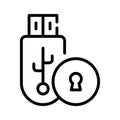 Pen Drive security icon, data protection, locked usb Royalty Free Stock Photo