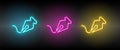 pen, freeform vector icon yellow, pink, blue neon set. Tools vector icon Royalty Free Stock Photo