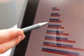Pen, graph and screen Royalty Free Stock Photo