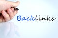 Pen in the hand backlinks concept