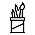 Pen holder icon, outline style