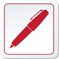 Pen icon. Vector illustration. Red Pen icon on white background graphic resource Royalty Free Stock Photo