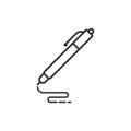 Pen icon in flat style. Ballpoint vector illustration on white isolated background. Office stationery business concept