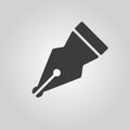 The pen icon. Fountain Pen symbol. Flat