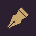 The pen icon. Fountain Pen symbol. Flat