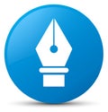 Pen icon cyan blue round button Royalty Free Stock Photo