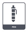 pen icon in trendy design style. pen icon isolated on white background. pen vector icon simple and modern flat symbol for web site