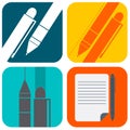 Pen icon vector color Royalty Free Stock Photo