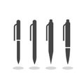 Pen icons set with shadow Royalty Free Stock Photo
