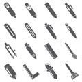 Pen icons Royalty Free Stock Photo