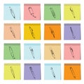 Pen icons sticky note paper Royalty Free Stock Photo