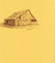 Pen and Ink Drawing of an Old Barn Royalty Free Stock Photo