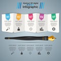Pen, ink, education icon. Business infographic.