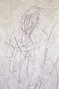 A pen ink scratch on the white wall texture Royalty Free Stock Photo