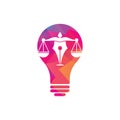 Pen Law with bulb shape Vector Logo Design Template. Royalty Free Stock Photo
