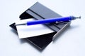 Pen laying on a case for cards Royalty Free Stock Photo