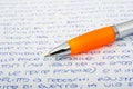 Pen with letters Royalty Free Stock Photo