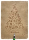 Pen line drawing christmas tree craft