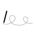 Pen line in flat style. Thin line icon set. Minimal style. Hand draw. Vector illustration. stock image. Royalty Free Stock Photo