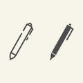 Pen line and glyph icon. Ink vector illustration isolated on white. Write outline style design, designed for web and app
