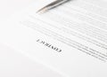 Pen lying on a contract or application form Royalty Free Stock Photo