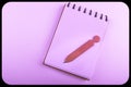 Pen lying on opened notebook. color toning Royalty Free Stock Photo