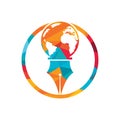 Pen nib and globe logo vector. Education Logo. Institutional and educational vector logo design. Royalty Free Stock Photo