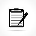 Pen with note pad icon
