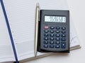 Pen, notebook, calculator Royalty Free Stock Photo