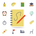 pen and notebook colored icon. Detailed set of colored education icons. Premium graphic design. One of the collection icons for
