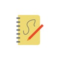 pen and notebook colored icon. Element of school icon for mobile concept and web apps. Detailed pen and notebook icon can be used