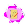 Pen and notebook colored icon. Simple color vector of education icons for ui and ux, website or mobile application