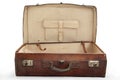 open vintage brown leather suitcase Royalty Free Stock Photo