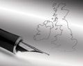 Pen over UK map