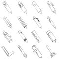 Pen and painting tools icons Royalty Free Stock Photo