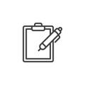 Pen and paper clipboard line icon Royalty Free Stock Photo