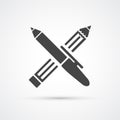 Pen and Pencil black icon