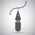 Pen/pencil icon, flat design Royalty Free Stock Photo