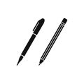 Pen and pencil icon flat vector design Royalty Free Stock Photo