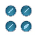 Pen, pencil, marker, highlighter button icon vector background blue color Royalty Free Stock Photo