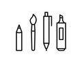 Pen, pencil, marker, paint brush icon