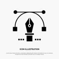 Pen, Pencil, Text, Education Solid Black Glyph Icon Royalty Free Stock Photo
