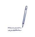 Pen or Pencil Writing Tool Isolated Icon Vector